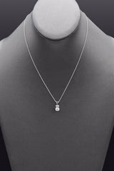 Vintage Palladium 0.93tcw Diamond Pendant with White Gold Necklace