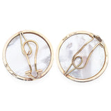 Vintage 14k Yellow Gold Blister Mabe Pearl Omega-Back Earrings