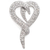 Vintage 18k White Gold Diamond Open Heart Pendant