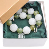 Vintage Alice Kuo for Gump’s Sterling Silver Carved Jade Bead Necklace