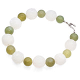 Vintage Alice Kuo for Gump’s Sterling Silver Carved Jade Bead Necklace