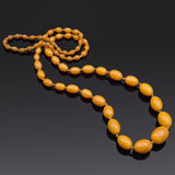 Vintage Baltic Egg Yolk Amber Beaded Strand Necklace 37 Inches