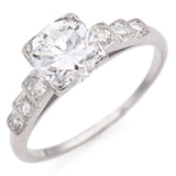 Vintage Platinum 1.12 Ct D SI1 Diamond Engagement Ring GIA