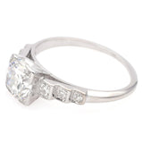 Vintage Platinum 1.12 Ct D SI1 Diamond Engagement Ring GIA