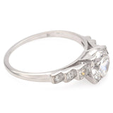 Vintage Platinum 1.12 Ct D SI1 Diamond Engagement Ring GIA