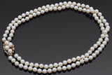 Vintage Pearl & Diamond 14k Yellow Gold Beaded Double-Strand Necklace