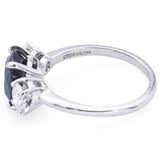 Vintage 2.71ct Sapphire & 0.96tcw Diamond Three-Stone Ring