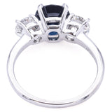 Vintage 2.71ct Sapphire & 0.96tcw Diamond Three-Stone Ring
