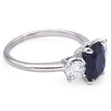 Vintage 2.71ct Sapphire & 0.96tcw Diamond Three-Stone Ring