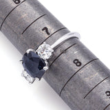 Vintage 2.71ct Sapphire & 0.96tcw Diamond Three-Stone Ring