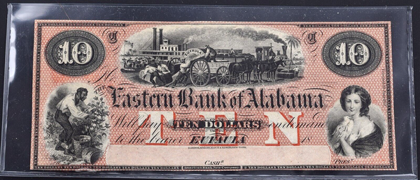 $10 Eastern Bank of Eufaula, Alabama Obsolete Currency Choice Uncirculated
