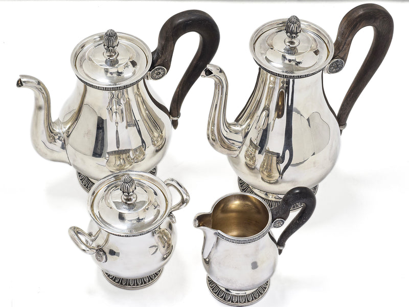 Vintage Christofle Malmaison Silver Plate 5 Piece Tea Set