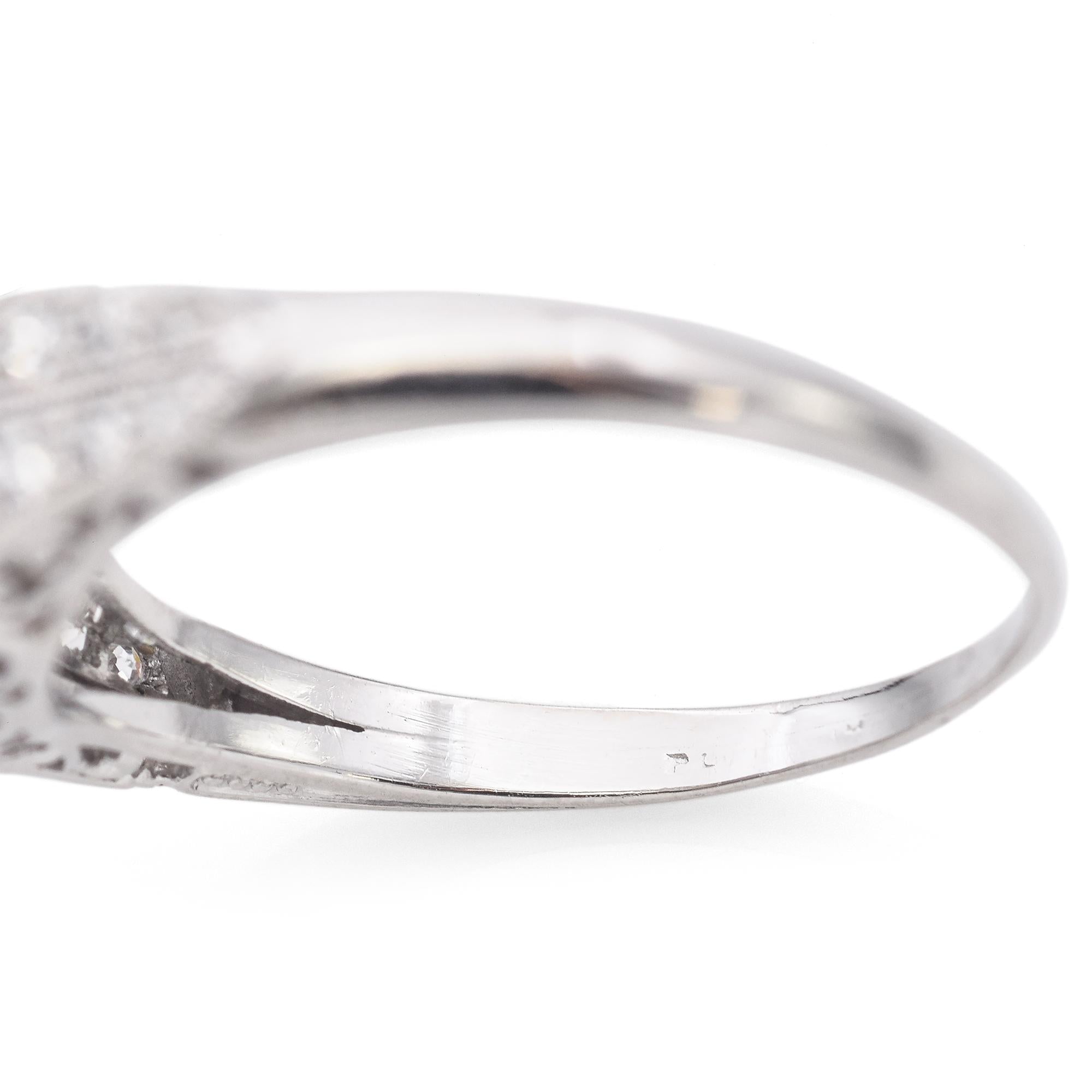 Antique Art Deco Platinum 0.96 Ct E VS1 Diamond Engagement Ring GIA