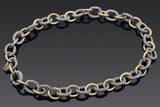 David Yurman Sterling Silver & 18K Yellow Gold Oval Link Cable Chain Necklace