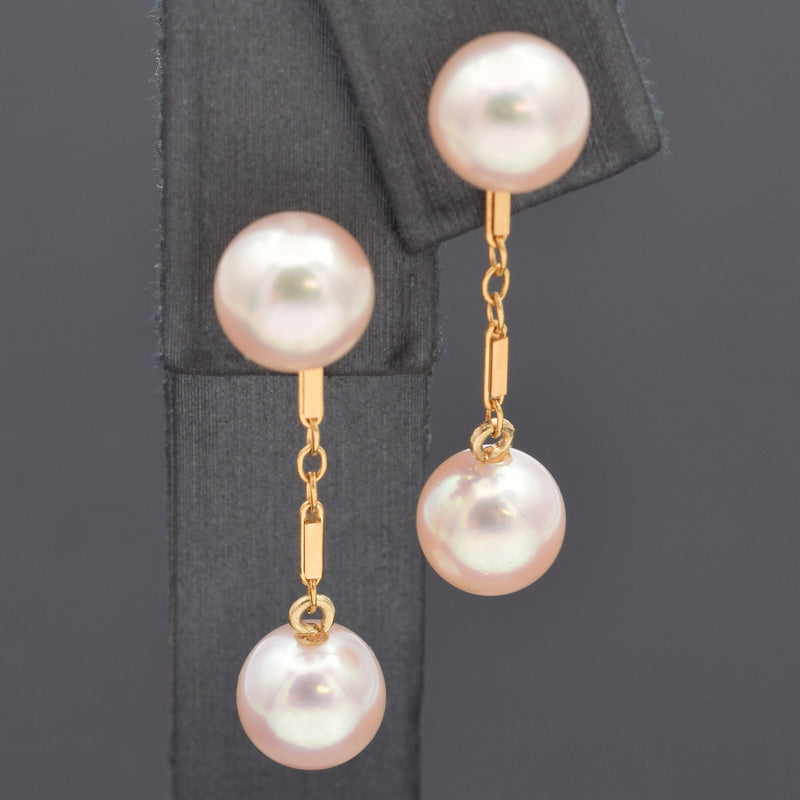 Akashi Pearl of Orient 14K Gold AAA Pearl Strand Necklace & Jacket Earrings