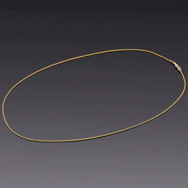 Vintage 22K Yellow Gold 1.5 mm Cable Chain Necklace 20.25 Inches