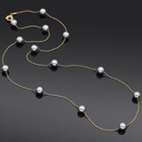 Roberto Coin 18K Yellow Gold 9.8 mm Bead Station Necklace 32 Inches