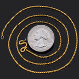 Vintage 足金 24K Yellow Gold Box Link Chain Necklace 1.3 mm 7.7 Grams 18 Inches