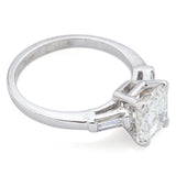 GIA Certified 1.22Ct Emerald Cut I VS Center Diamond Platinum Ring 1.51TCW