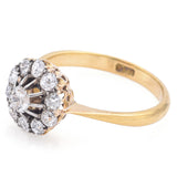 Antique 18K Yellow Gold 0.68 TCW Old Mine Cut Diamond Band Ring Size 6.5