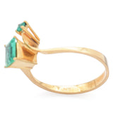 Vintage 18K Yellow Gold Emerald Band Ring Size 6.75