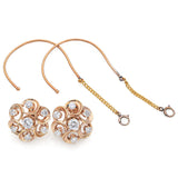 Vintage 14K Yellow Gold 2.34 TCW Diamond Swirl Screw-Back Earrings
