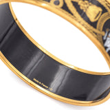 Hermes Grand Apparat GP Black Enamel Horse Bangle Bracelet 8 Inches