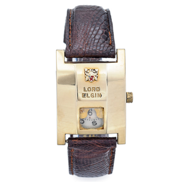Lord Elgin Vintage Elvis Jump Hour Men's 14K Gold Filled Hand Wind Watch