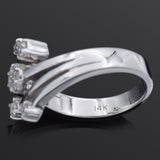 Estate 14K White Gold 0.29 TCW Diamond Band Ring Size 7 + Box