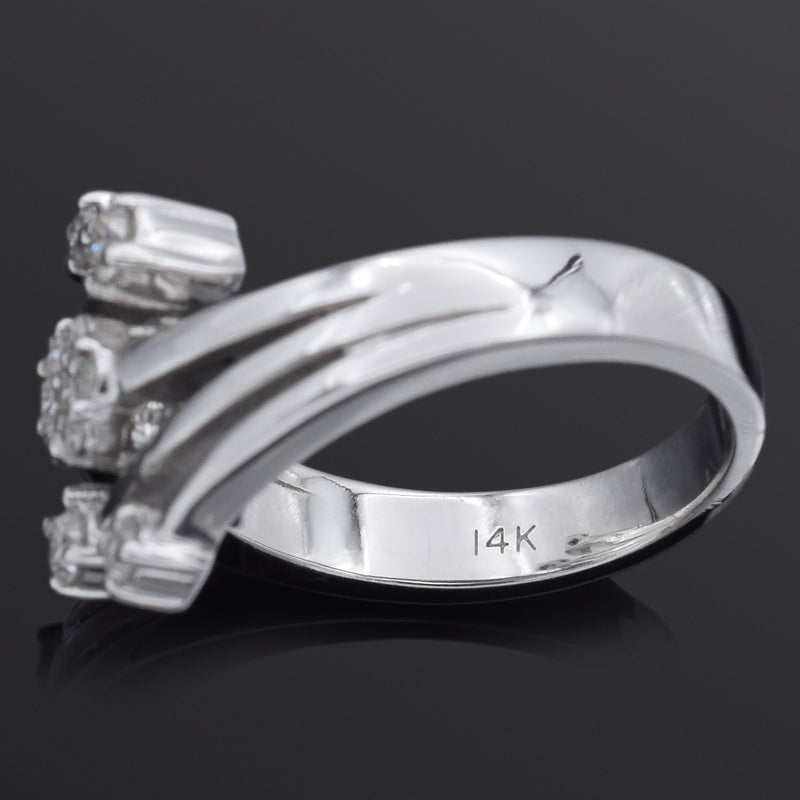 Estate 14K White Gold 0.29 TCW Diamond Band Ring Size 7 + Box