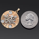 Vintage 14K Yellow Gold 0.59 TCW Old Euro Diamond Crown Pendant