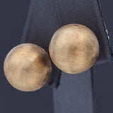 Vintage 14K Yellow Gold Round Ball Stud Earrings 12.5 mm