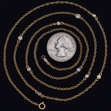 Estate 14K Yellow Gold 0.61 TCW Diamond Long Station Necklace 31.25 Inches