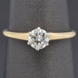 Vintage 14K Yellow Gold 0.54 Carat Round Diamond Solitaire Band Ring Size 6.75