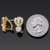 Vintage 18K Yellow Gold 0.80 TCW Diamond Omega Back Earrings