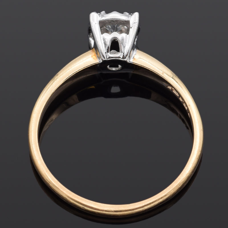 Vintage 14K Yellow Gold 0.19 Carat Round Diamond Solitaire Band Ring Size 8