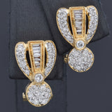 Vintage 18K Yellow Gold 0.80 TCW Diamond Omega Back Earrings