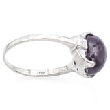 Vintage 14K White Gold Garnet & Diamond Band Ring Size 6.5