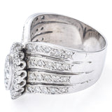 Vintage 14K White Gold 1.30 TCW Diamond Cocktail Ring Size 8.5