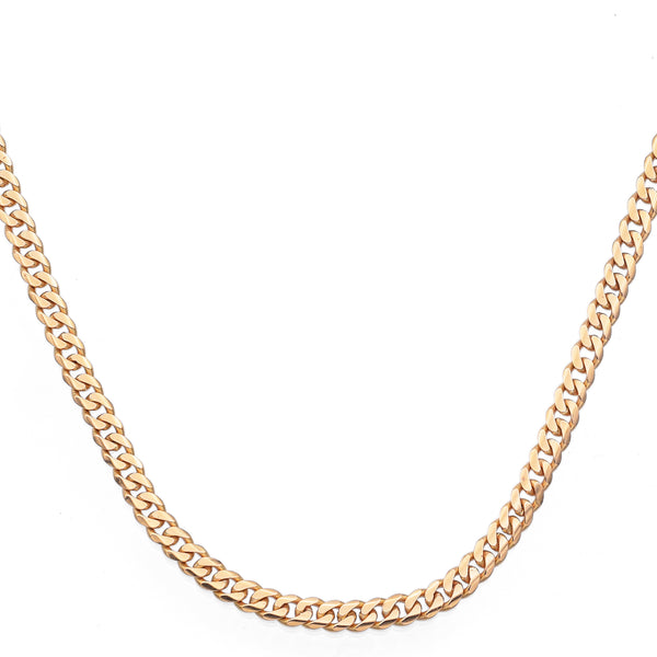 Vintage 18K Yellow Gold 4.5 mm Cuban Link Chain Necklace 22 Inches