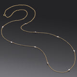 Estate 14K Yellow Gold 0.61 TCW Diamond Long Station Necklace 31.25 Inches
