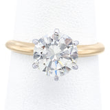 GIA Certified 14K Yellow Gold 2.25 Carats Round Brilliant Diamond Band Ring VVS2