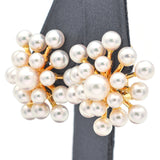 Mikimoto 18K Yellow Gold Pearl Snowflake Clip-On Earrings