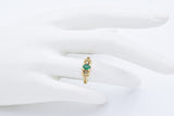 Vintage 18K Yellow Gold Emerald & Diamond Band Ring Size 5.75