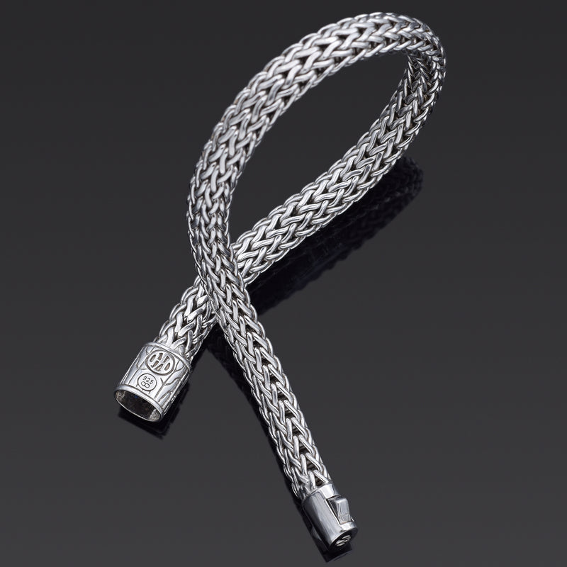 John Hardy Sterling Silver Sapphire Classic Chain 6.5 mm Bracelet + Pouch