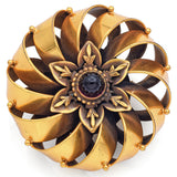 Vintage Joseff of Hollywood Garnet Round Swirl Brooch Pin