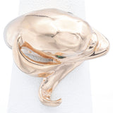 Vintage 14K Yellow Gold Green Lab Spinel Dolphin Cocktail Ring Size 5.5