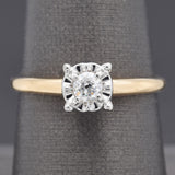 Vintage 14K Yellow Gold 0.19 Carat Round Diamond Solitaire Band Ring Size 8