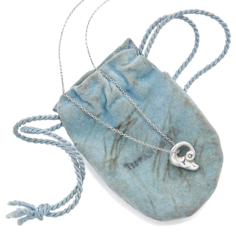 Tiffany & Co. Elsa Peretti Sterling Silver Ram's Head Pendant Necklace + Pouch