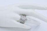 Vintage 14K White Gold 1.30 TCW Diamond Cocktail Ring Size 8.5